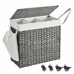 Мобільний кошик для пральні 3 сірі камери