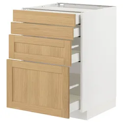 IKEA METOD / MAXIMERA(295.092.48) шафа, що стоїть, з 4 фасадами/4 ящиками, білий/Дуб Форсбака