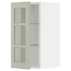 IKEA METOD(294.869.87) нап/скляна шафа, білий/Stensund світло-зелений