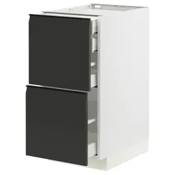 IKEA METOD / MAXIMERA(794.940.65) Шафа з 2 фасадами/2 низьким/середнім/високим ящиком, білий/Upplöv матовий антрацит
