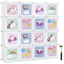 Дитяча книжкова шафа єдиноріг 16 кубиків