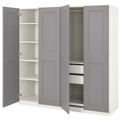 IKEA PAX / GRIMO(293.866.19) комбінований гардероб, білий / сірий Grimo