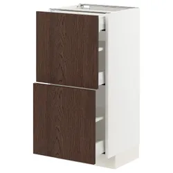 IKEA METOD / MAXIMERA(794.041.59) 2-дверний / 3-місний, білий / Сінарп коричневий