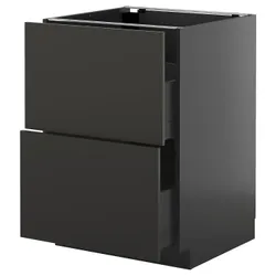 IKEA METOD / KNIVSHULT(995.890.48) STJ 2FR/2W, Чарнозарій/Ніккебо матовий антрацит