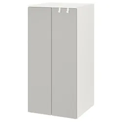 IKEA SMÅSTAD / PLATSA(594.301.40) гардероб, білий / сірий