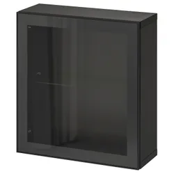 IKEA BESTÅ(294.320.32) комбінування навісних шаф, чорно-коричневий / Glassvik black