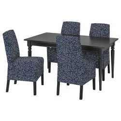 IKEA INGATORP / BERGMUND(894.082.70) стіл і 4 стільці, чорний / темно-синій Ryrane