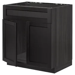 IKEA METOD(094.661.03) шафа сто мийка 2дрз/фр, чорний / Lerhyttan чорний тонований