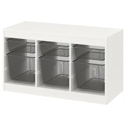 IKEA TROFAST (294.798.35) стелаж з контейнерами, білий / темно-сірий