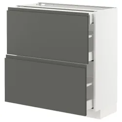 IKEA METOD / MAXIMERA(693.103.40) 2-дверний / 3-місний, білий / Voxtorp темно-сірий