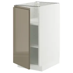 IKEA METOD(195.774.74) ST/полиці, білий/Voxtorp Gloss Dark -brown