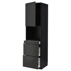 IKEA METOD / MAXIMERA(094.986.70) перейдіть до невеликої комбінації дверей/3 дверей, чорний/матовий антрацит Nickebo