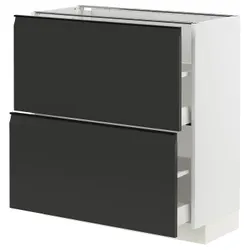 IKEA METOD / MAXIMERA(894.938.76) шафа для підлоги з 2 ящиками, білий/Upplöv матовий антрацит