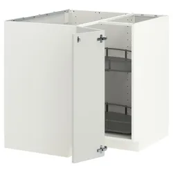 IKEA METOD(496.050.60) кутова тумба стояча з каруселлю, білий/Aspudden світло-сірий