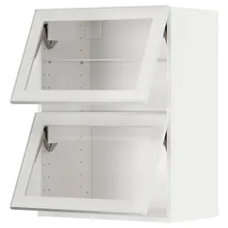 IKEA METOD(094.905.94) шафи, п.2, дверцята дзеркала відкриті, біле/Hesta біле прозоре скло