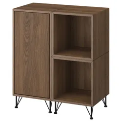 IKEA EKET(295.688.41) Поєднання шаф з ніг, горіх/чорний метал