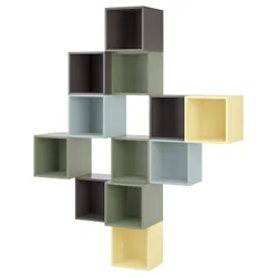 IKEA EKET(195.215.66) комбінація навісної шафи, різнокольоровий/темно-сірий