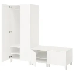 IKEA PLATSA(095.858.13) гардероб з 4 дверями, Білий/Сеннідальний білий