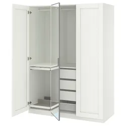 IKEA PAX / KAMMARTORP/GULLABERG(795.725.53) Комбінація гардеробу, Біле дзеркало/сірий білий