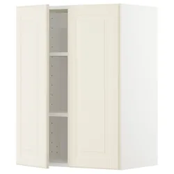 IKEA METOD(894.576.23) навісна шафа з полицями / 2 двер, білий / Bodbyn крем