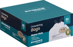 SONGMICS Heavy Duty Garbage Bags, мішки для сміття на шнурках для кухонних баків, 10 л, попередньо розділені, код пакета R, 2