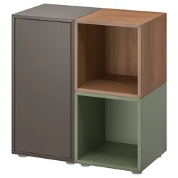 IKEA EKET(095.217.41) комбінація шаф з ніжками, темно-сірий/горіховий сіро-зелений