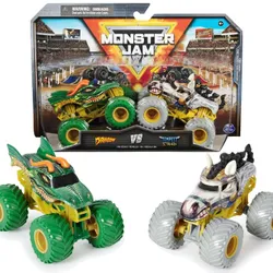MONSTER JAM 2 MONSTER TRUCK ТРАНСПОРТ 1:64 ДРАКОН ПРОТИ ПАПЕРОВОГО КОНЯ