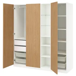 IKEA PAX / STORKLINTA(896.235.90) комбінований гардероб, білий імітація дуба/білий