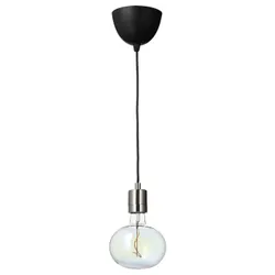 IKEA SKAFTET / MOLNART(094.945.30) підвісний світильник з лампочкою, нікельований/еліптичний різнокольоровий