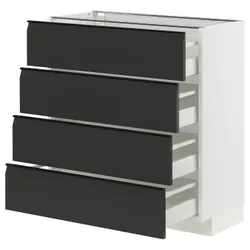 IKEA METOD / MAXIMERA(994.941.06) шафа з 4 фасадами/4 ящиками, білий/Upplöv матовий антрацит