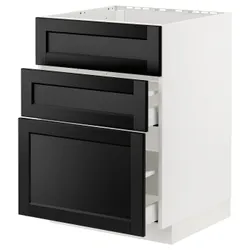IKEA METOD / MAXIMERA (294.776.19) стояча шафа / витяжка з ящиками, білий/забарвлений лерхітановим чорним
