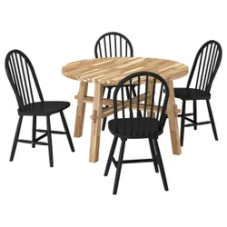 IKEA SKOGSTA / SKOGSTA(896.089.81) стіл і 4 стільці, акація/чорна