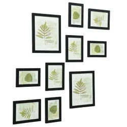 Набір із 10 чорних фоторамків.
