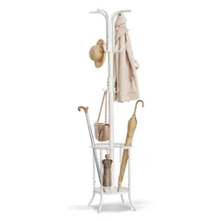 Вішалка для одягу 12 гаків білі 175 см