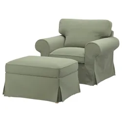 IKEA EKTORP(295.538.73) крісло/підставка для ніг, Хакебо сіро-зелений