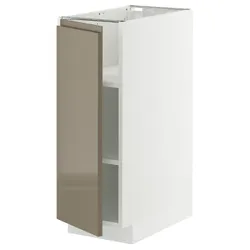 IKEA METOD(795.769.28) ST/полиці, білий/Voxtorp Gloss Dark -brown