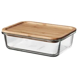 IKEA IKEA 365+ (092.690.65) харчовий контейнер з кришкою, скляний / бамбуковий прямокутник
