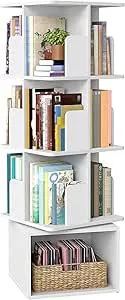 VASAGLE Custos Collection - поворотна книжкова шафа, книжкова шафа на 4 полиці, окремо стоїть шафа з відкритими відділеннями, 40 x