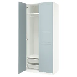 IKEA PAX / FJÄREHALS(795.651.28) Комбінація гардеробу, білий/світло -сірий -блак