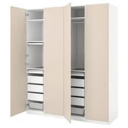 IKEA PAX / REINSVOLL(693.362.84) комбінований гардероб, білий / сіро-бежевий