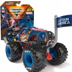 MONSTER JAM AUTO MONSTER TRUCK MARVEL SERIES 2 ТРАНСПОРТ КАПІТАН АМЕРИКА 1:64