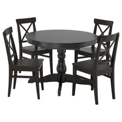IKEA INGATORP / INGOLF(794.004.96) стіл і 4 стільці, чорний / коричнево-чорний