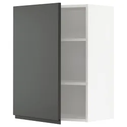 IKEA METOD(294.674.94) навісна шафа з полицями, білий / Voxtorp темно-сірий