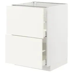 IKEA METOD / MAXIMERA(495.071.68) шафа з підлогою з 2 фасадами/2 високими ящиками, білий/Vallstena білий