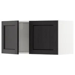 IKEA METOD(594.576.48) навісна шафа / 2 двер, білий/забарвлений лерхітановим чорним