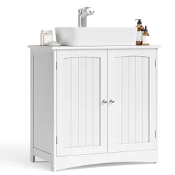 Містка біла шафа під раковиною