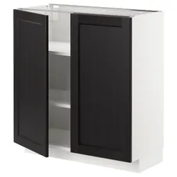 IKEA METOD(594.552.58) stj шафа / полиці / 2 двер, білий/забарвлений лерхітановим чорним