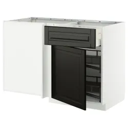 IKEA METOD / MAXIMERA(695.852.78) Кутовий шафа вул. від виходу SZE та WN, Biały/Bodbyn Black