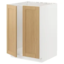 IKEA METOD(795.091.04) шафа під раковину/2 двері, білий/Дуб Форсбака