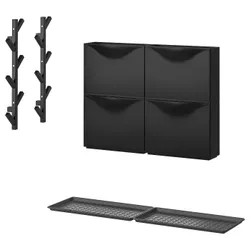 IKEA TRONES / BAGGMUCK(295.278.36) Набір меблів залу, 6 шт., Чорний/сірий